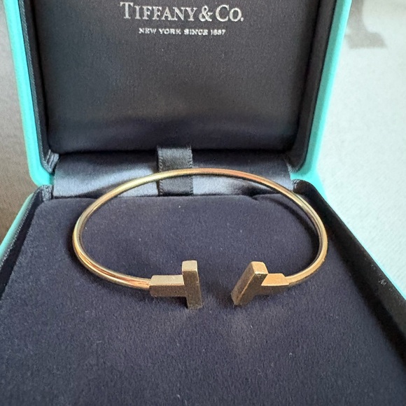 Tiffany & Co. Jewelry - Authentic Tiffany & Co T Wire 18K Yellow Gold Cuff Bracelet Like New condition